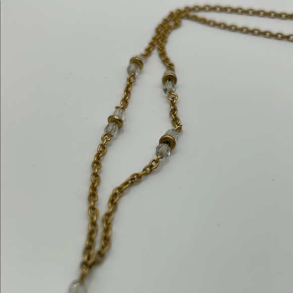 Vintage Soho Design Gold chain with clear glass beads - Picture 3 of 8